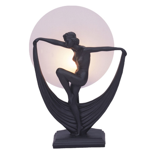 Livia Dancing Black Art Deco Table Lamp