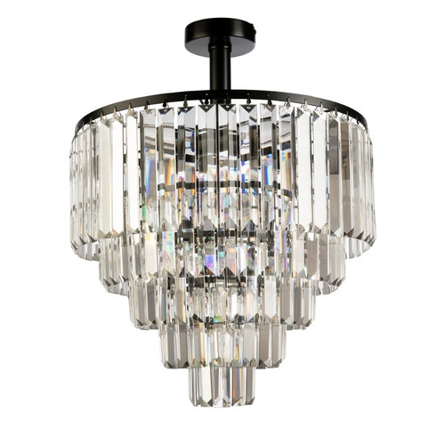 Kathryn Black Crystal Close To Ceiling Light