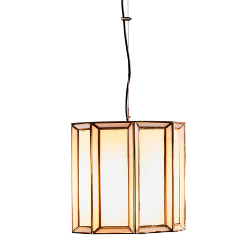 Dalton Drum Brass Glass Lantern Pendant Light