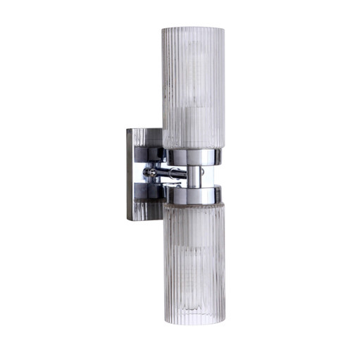 Chester Chrome Twin Glass Wall Light