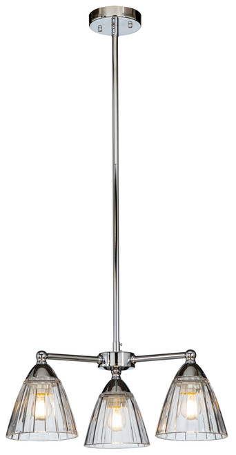 Summit Trinity Chrome Clear Shade Pendant Light
