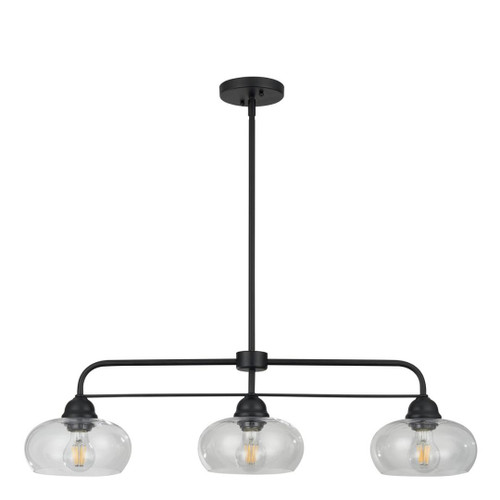 Aspen Bench Trinity Matt Black Clear Shade Linear Pendant Light