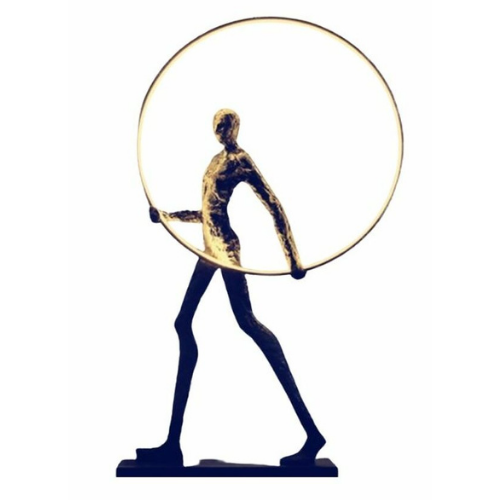 Art Statue Man and Ring Decorative Floor Lamp