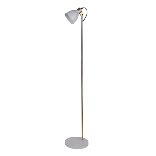 Leah White Bell Shade Metal Floor Lamp