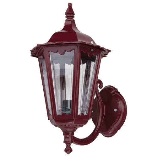 Chester Burgundy Lantern Upward Wall Light-Small