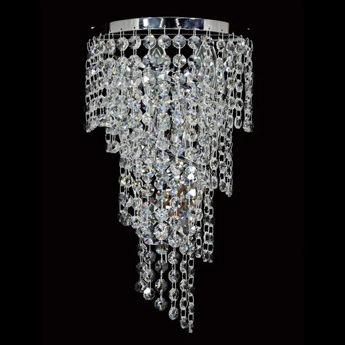 Aurora Chrome Asfour Crystal Trio Wall Light