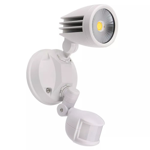 Fortress II White Tricolour LED Single Security Light with Sensor