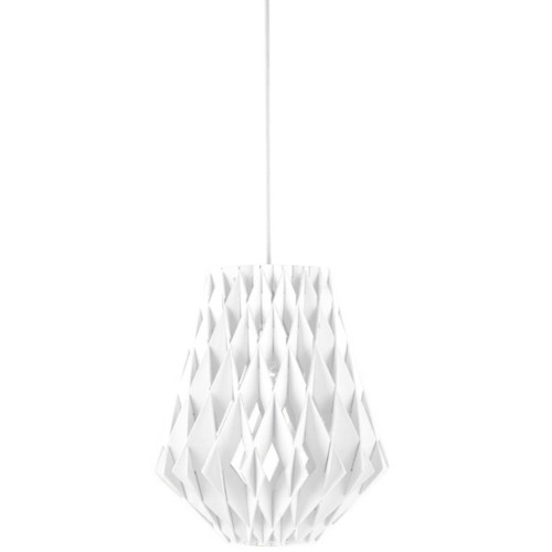 Stylish Wooden Geometric Cone Pendant Light - White