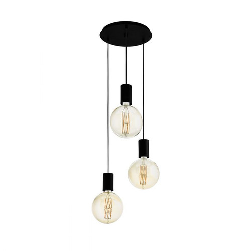 Pozueta Black Steel Cluster Pendant Light