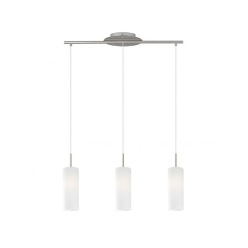 Troy 3 Satin Nickel and Opal Linear Pendant Light