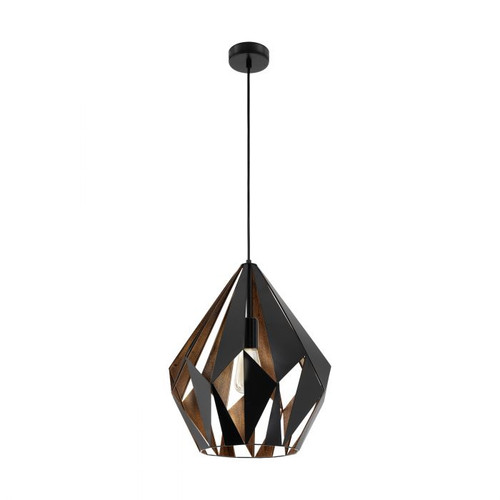 Carlton 1 Black and Copper Indoor Pendant Light