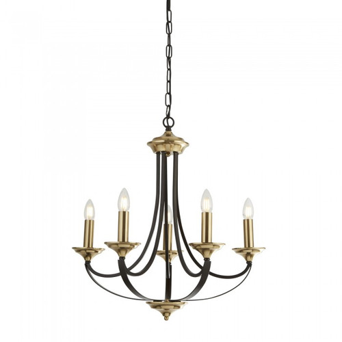 Lisa 5 Light Brass Candelabra Pendant Chandelier