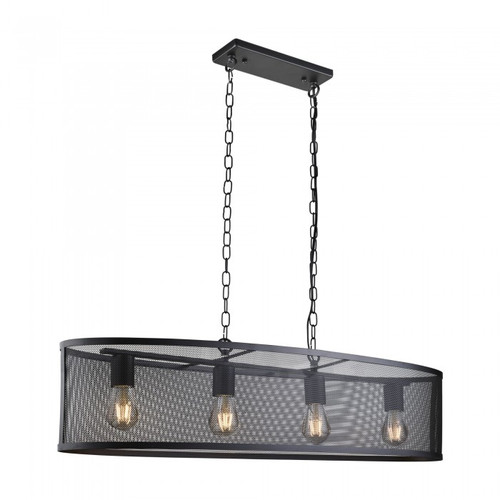 Silvania 4 Light Black Oval Pendant Light
