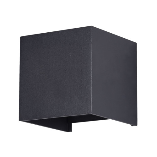 Square Adjustable Beam Angle Exterior Wall Light - Black
