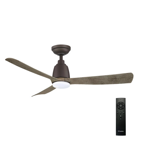 Kute 44" DC Ceiling Fan with LED Light - Graphite and Weathered Wood