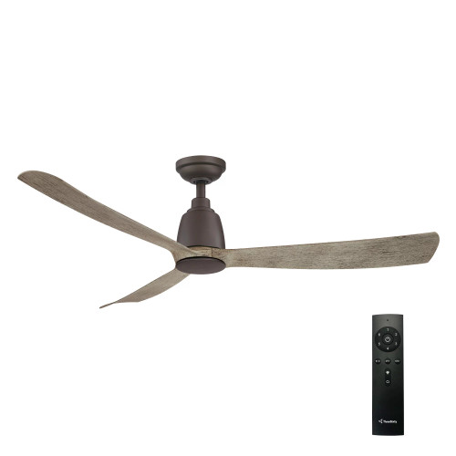 Kute 52" DC Ceiling Fan and Remote - Graphite and Weathered Wood