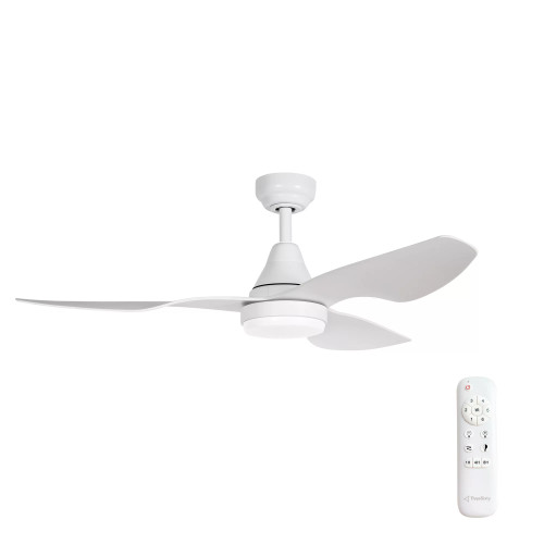 Simplicity 45" DC Ceiling Fan with LED Light and Remote - White