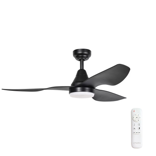 Simplicity 45" DC Ceiling Fan with LED Light and Remote - Black
