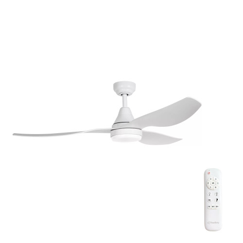 Simplicity 52" DC Ceiling Fan with LED Light and Remote - White
