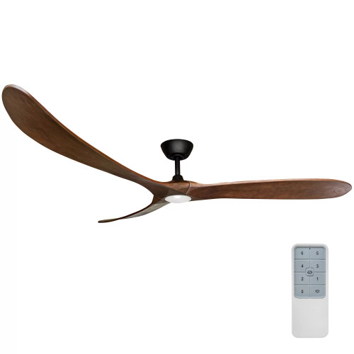 Timbr 72" DC Ceiling Fan with LED Light and Remote - Black and Walnut