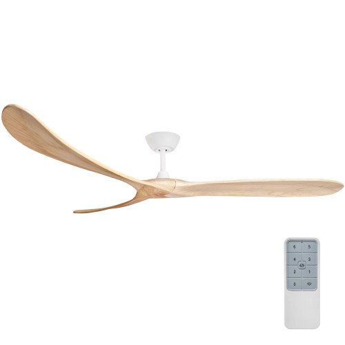 Timbr 72" DC Ceiling Fan with Remote - White and Natural