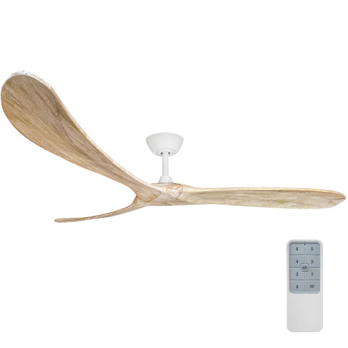 Timbr 72" DC Ceiling Fan with Remote - White and Weathered Oak