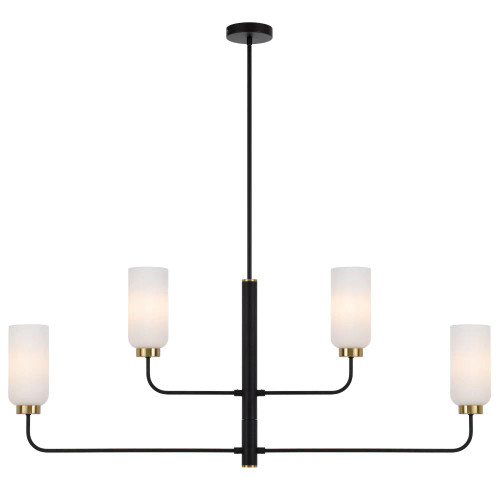 Sabrina 4 Light Black Opal Long Arm Pendant Chandelier