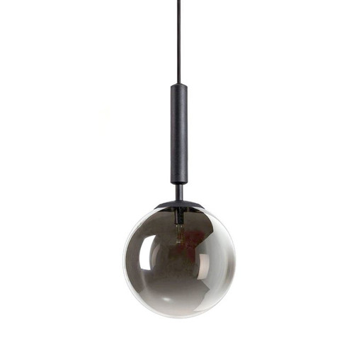 Victoria Black Round Ball Smoke Glass Pendant Light