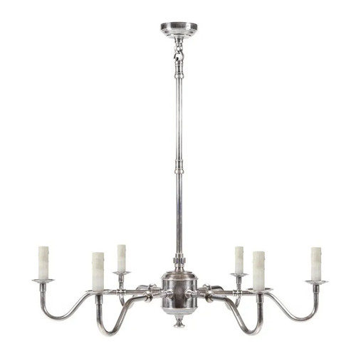 Prescot 6 Arm Antique Silver Chandelier