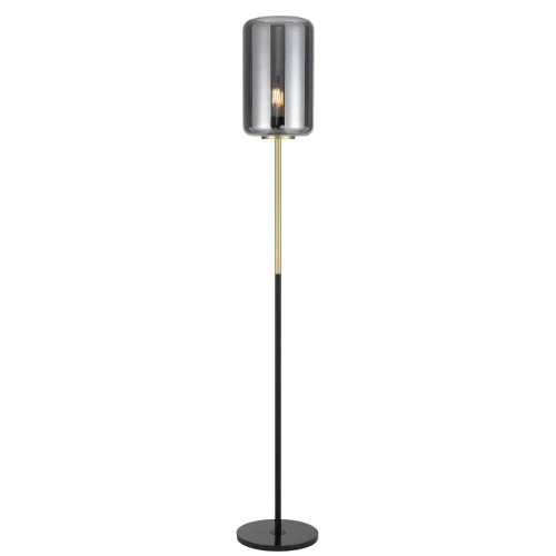 Karen Brass Smoke Glass Floor Lamp