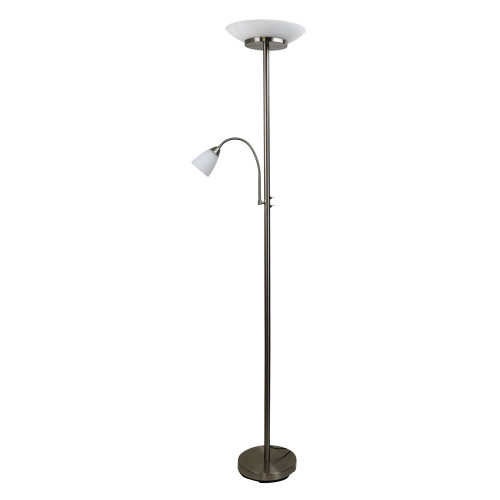 Siera Mother & Child LED Brushed Chrome Floor Lamp