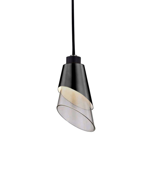 Avery Black with Smoke Glass Pendant Light