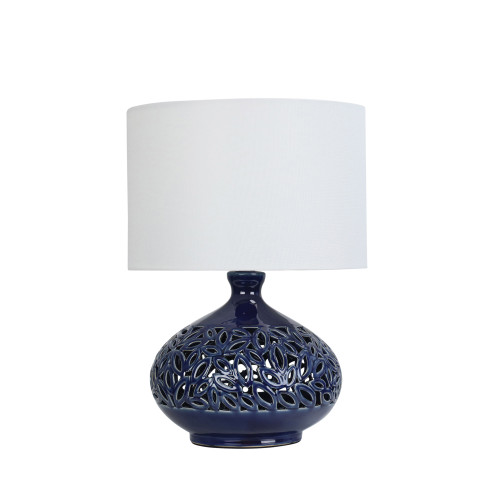 Dapper Blue Textured Ceramic Table Lamp