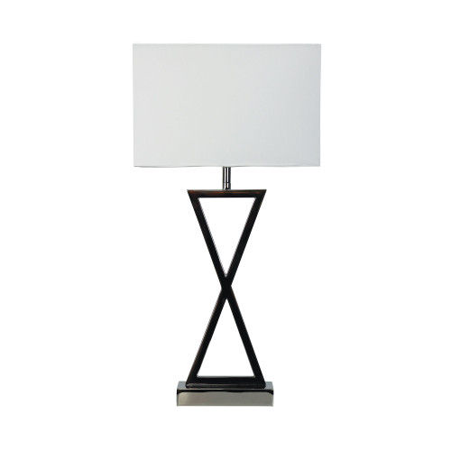 Krissa Chrome Geometric Hourglass Table Lamp