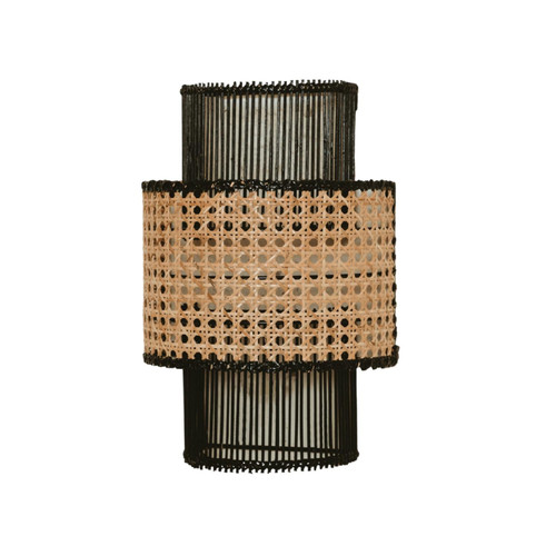 Sherry Black and Natural Weave Coastal Wall Light