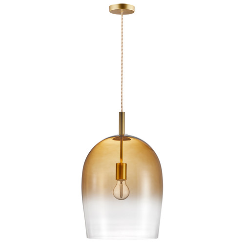 Uma 30 Bell Amber Glass Pendant Light