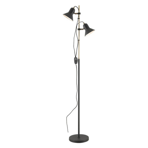 Coventry Dark Grey Twin Head Reading Floor Lamp