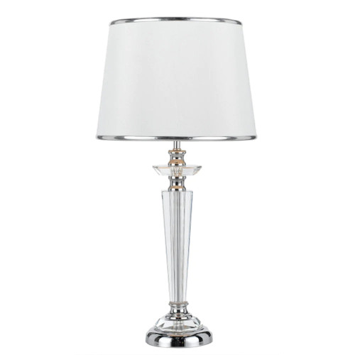 Dynasty Chrome Crystal White Table Lamp