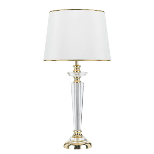 Dynasty Gold Crystal White Table Lamp