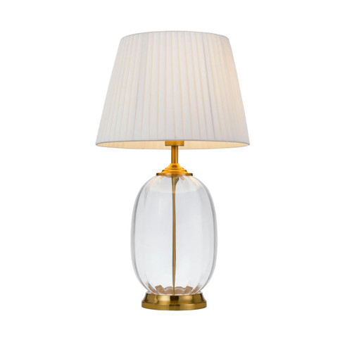 Pearl Ivory Clear Glass Table Lamp