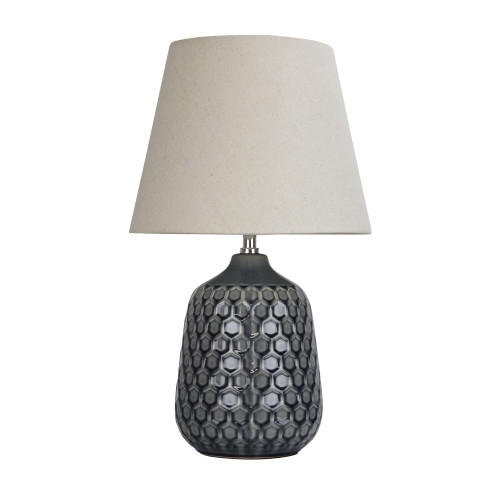 Deli Grey Textured Ceramic Table Lamp