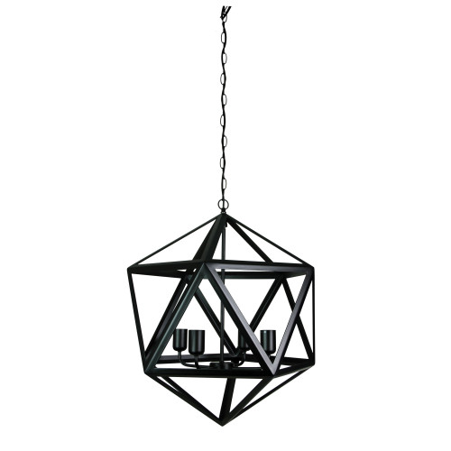 Glen 4 Light Matt Black Geometric Pendant