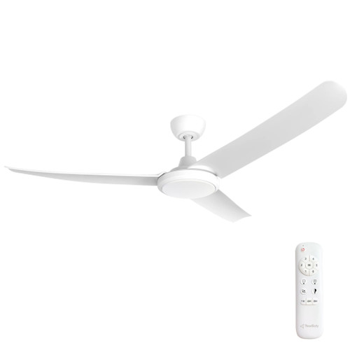 FlatJET (3/4/5) 56″ White 3 Blade DC Ceiling Fan with CCT LED and Remote