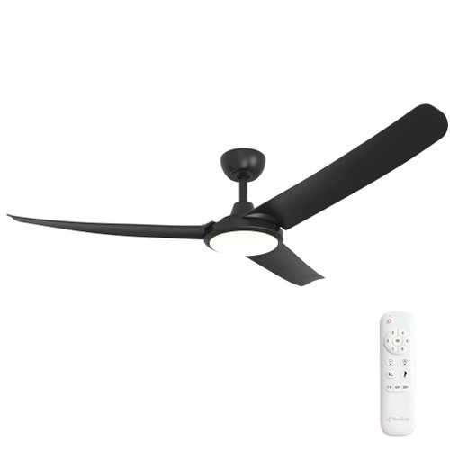 FlatJET (3/4/5) 56″ Black 3 Blade DC Ceiling Fan with CCT LED and Remote