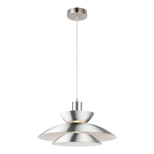 Allegra Chrome Three-Tier Shade Metal Pendant Light 