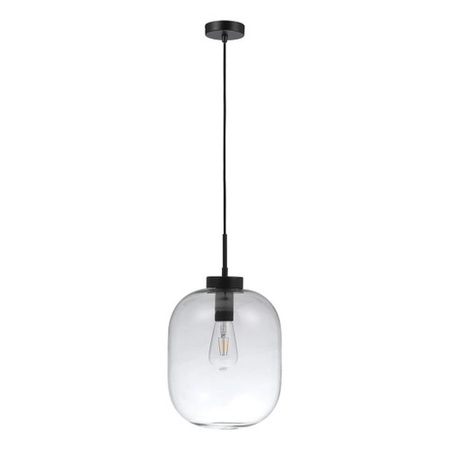 Flaunt Oval Black Clear Pendant Light