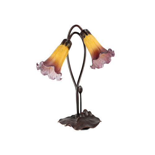 Twin Orange Wine Lilies Table Lamp