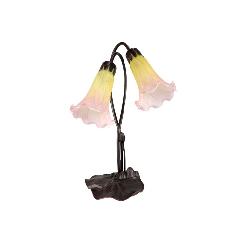 Twin Sunshine Blush Lilies Table Lamp