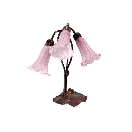 Triple Purple Lilies Table Lamp