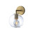 Misty Globe Shade Clear Glass Brass Wall Light